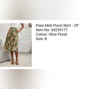 RW&CO Flare midi floral skirt size 8